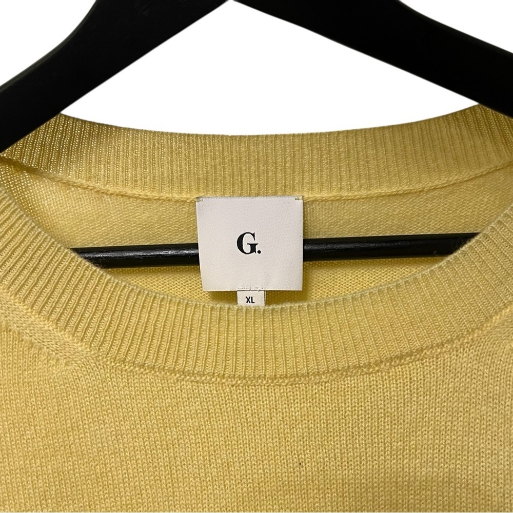 G. Label by Goop GWYN Cashmere Crewneck Sweater Butter Yellow XL Cozy Luxury - Picture 3 of 5